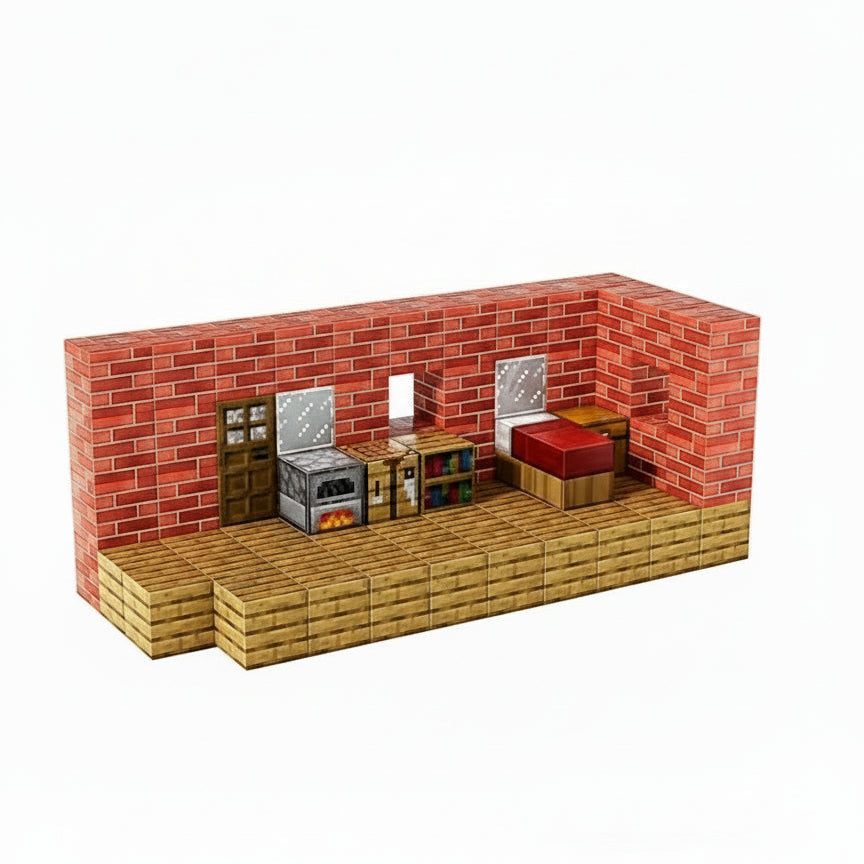 Construction d'une petite maison en blocs magnétiques